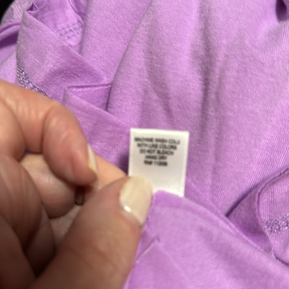 Zenana Top Dark Lavender 1/4 Button down Short Sleeves NWOT - Picture 10 of 10